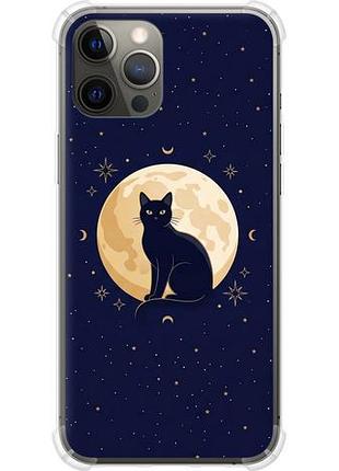 Чехол на iphone 12 pro max cute cat celestial/witchy из силикона fch_0165226