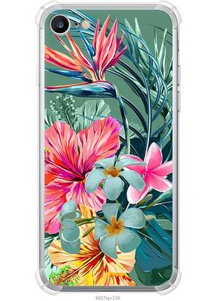 Чехол на iphone 7 тропические цветы из силикона fch_0164872
