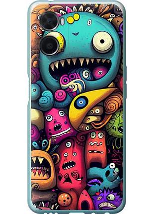 Чехол на oppo a76 cмешные монстры из силикона fch_0156004