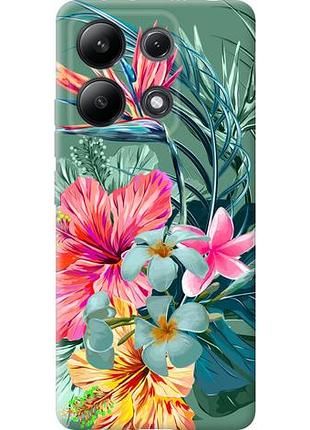 Чехол на xiaomi redmi note 13 4g тропические цветы из силикона fch_0164861