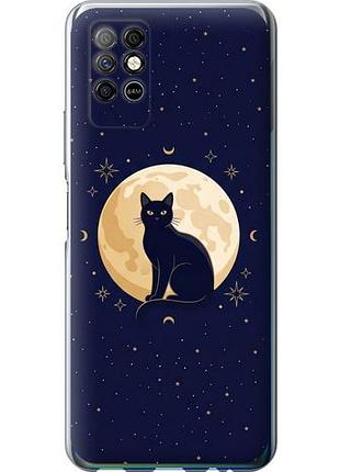 Чехол на infinix note 8 cute cat celestial/witchy из силикона fch_0165137