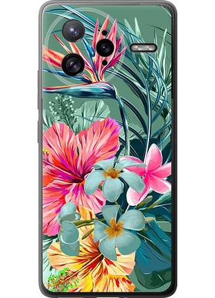 Чехол на xiaomi poco f7 ultra тропические цветы из силикона fch_0164897