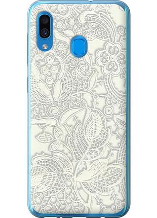 Чехол на samsung galaxy a30 2019 a305f белое кружево из пластика fch_0070188
