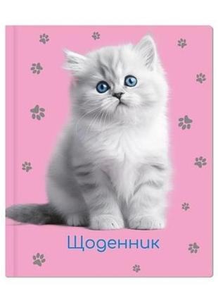 Щоденник шкільний для дівчинки "котик" maxi, тверда обкладинка 205*170 мм, mx29932-09