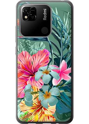 Чехол на xiaomi redmi 10a тропические цветы из пластика fch_0076188