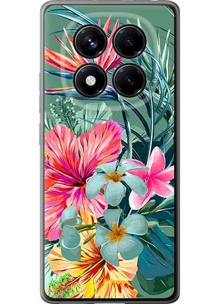 Чехол на xiaomi redmi note 14 pro 4g тропические цветы из силикона fch_0164860