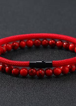 Двухслойный мужской браслет minimalist natural stone, браслет на удачу