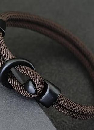 Уникальный мужской браслет bangle hook, браслет на удачу коричневий