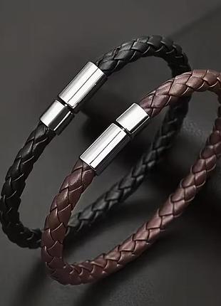 Стильні плетені браслети retro braided для чоловіків з екошкіри