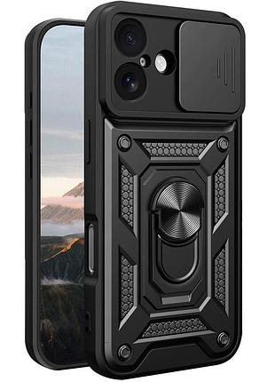 Чохол fiji camera defence для apple iphone 17 бампер із захистом камери та підставкою black