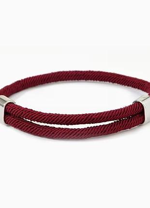 Регульований браслет удачі sliding buckle, бордо, легкий та стильний чоловічий, жіночий браслет