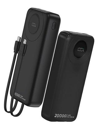 Зовнішній акумулятор wuw y202 （pd22.5w quick charge) 20000mah black
