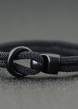 Уникальный мужской браслет bangle hook, браслет на удачу чорний