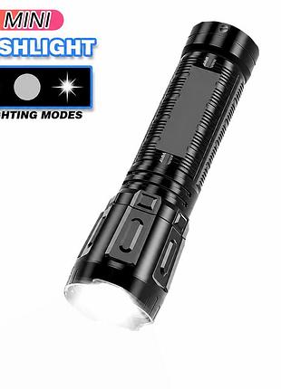 Кишеньковий компактний led ліхтарик ручний чорний
