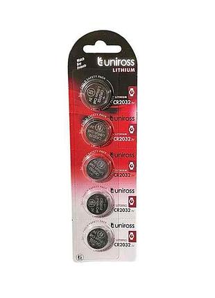 Батарейка літієва cr2032 5шт sp lithium (блістер) тм uniross