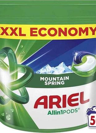 Капсули для прання 50шт pods all-in-1 гірське джерело тм ariel