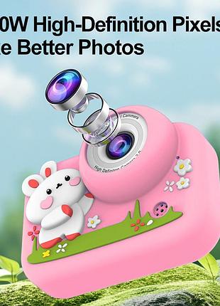 Детский фотоаппарат m03 pink rabbit jz-71