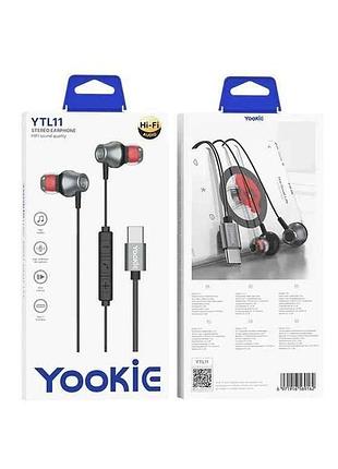 Наушники hands free type-c ytl11 черные тм yookie