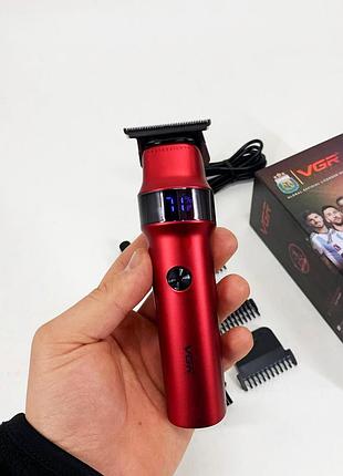 Беспроводной триммер для стрижки и бритья vgr v-987, машинка для стрижки с множеством насадок pe-57