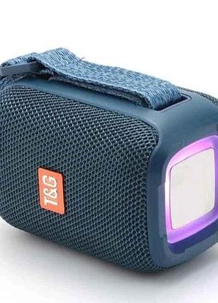Портативна колонка bluetooth tg339 з rgb підсвічуванням, speakerphone, радіо, blue тм tg