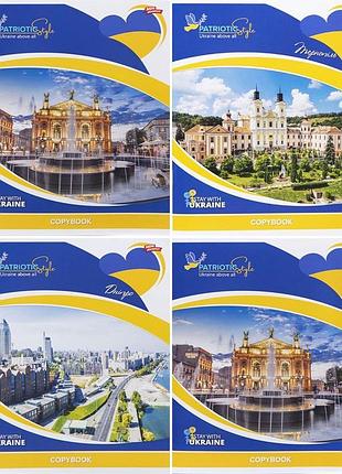 Зошити на 96 аркушів,4 шт в наборі, клітинка