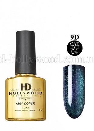 Гель лак кошачий глаз 04 бирюза hd hollywood 8 ml