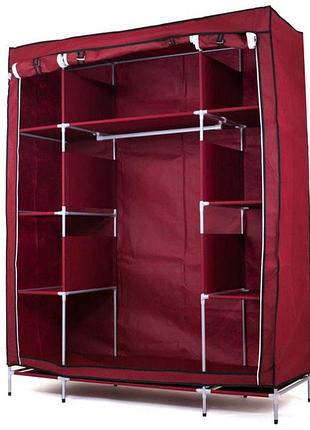 Складной шкаф из ткани переносной wardrobe 175 х 130 х 45 см, тканевый шкаф для верхней одежды ia-12