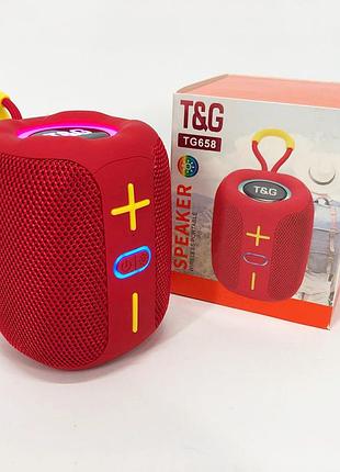 Акустична bluetooth колонка зі світловою музикою tg658, колонка портативна акумуляторна ef-20