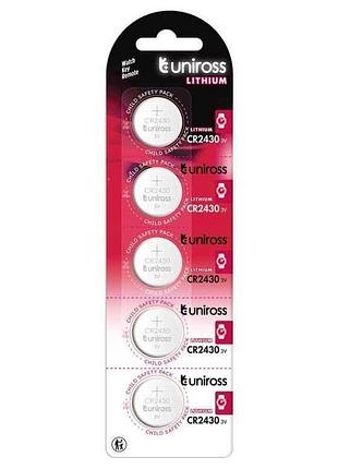 Батарейка литиевая cr2430 5шт sp lithium (блистер) тм uniross