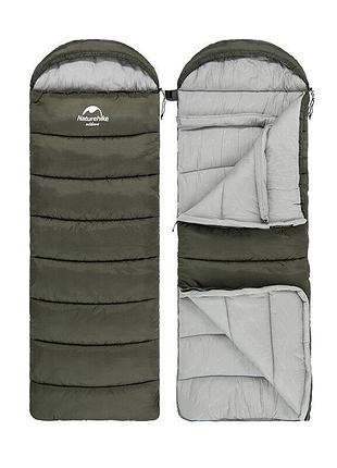 Спальник с капюшоном naturehike u350 nh20msd07, (1°c), левый, зеленый