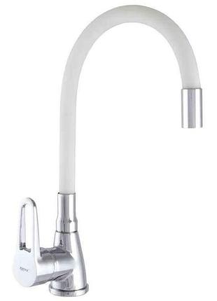Смеситель на мойку белый sop7 045 reflector white тм zerix