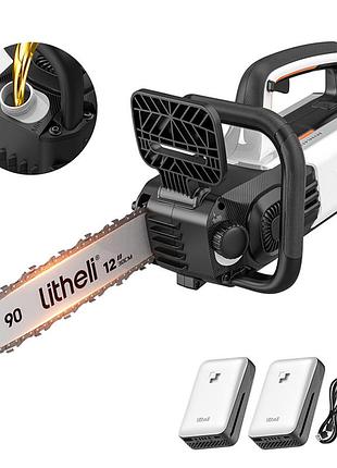 Аккумуляторная цепная пила litheli, питание от павербанка (2 шт умб litheli power bank 10000 mah, 45w, 2а в комплекте)