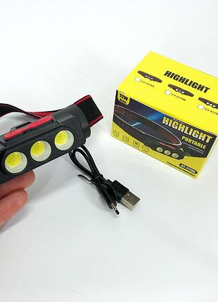 Ліхтарик акумуляторний наголовний pld-2119b-xpe+2cob(white+red), налобний прожектор, ліхтарик на лоб mh-99