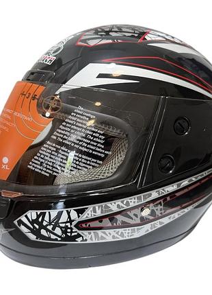 Шлем закрытый wlt-106 черно-белый mototech ( size: s)