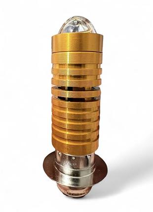 Лампа фары диодная p15d‐25‐1 12v 35/35w 1 ус, линза, желтый корпус "lipai"