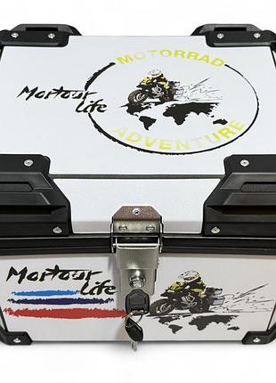 Кофр 410*330*310mm, 42l алюминиевый, серебристый #1571 "moto life"