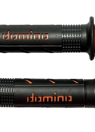 Грипси (ручки керма) універсальні #3 "domino" (чорно‑жовтогарячі)