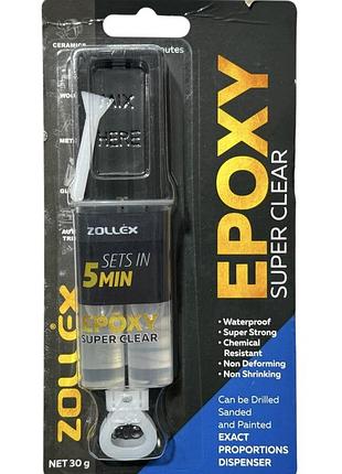 Эпоксидный клей zollex super epoxy cl-300 с дозатором универсальный 35 г