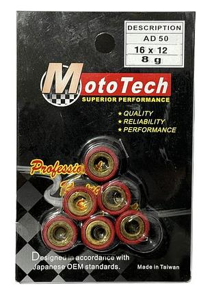 Ролики ad-50 (suzuki address/sepia/let's) 8.0 [16*12] (tw) m-t superior