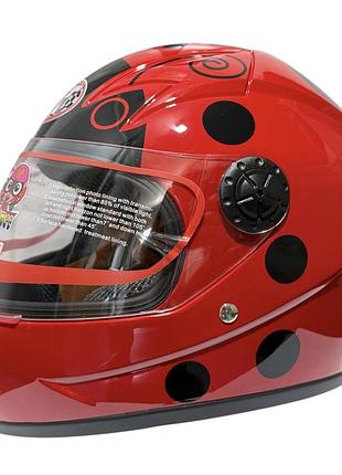 Шлем детский закрытый белое стекло hf-909 red/e31 size ( s ) mototech