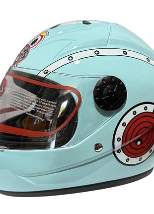 Шолом дитячий закритий біле скло hf-909 sky blue/e28 розмір - s mototech