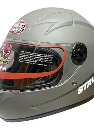 Шолом дитячий закритий біле скло hf-909 matt dark grey/strike розмір: s