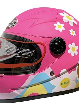 Шолом дитячий закритий біле скло hf-909 matt pink/e40 розмір: m