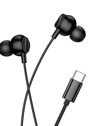 Наушники с микрофоном hoco m117 type c 1.2m черные
