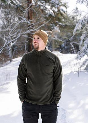 Кофта флисовая tribe fleece jacket half zip t-kj-0012-olive, 46