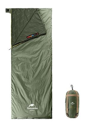 Спальник сверхлегкий naturehike summer lw180 nh21msd09 левый, (15°c), p-p xl, зеленый