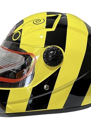 Шлем детский закрытый белое стекло hf-909 yellow/e30 размер - s mototech