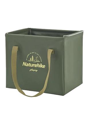 Складной контейнер для воды из пвх naturehike cnh22sn002, 20л, темно-зеленый