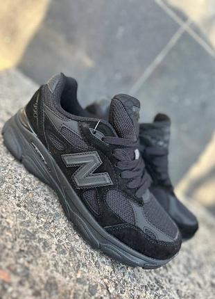 Кроссовки nb 990 женские замшевые черные 39