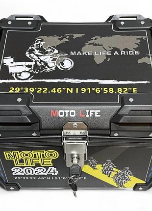 Кофр 410*330*310mm, 42l алюминиевый, черный #1570 "moto life"